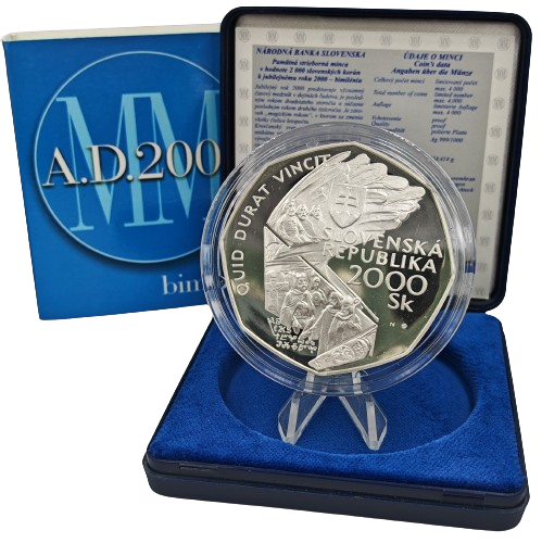 2000 korún 2000 Slovensko PROOF, k jubilejnému roku 2000