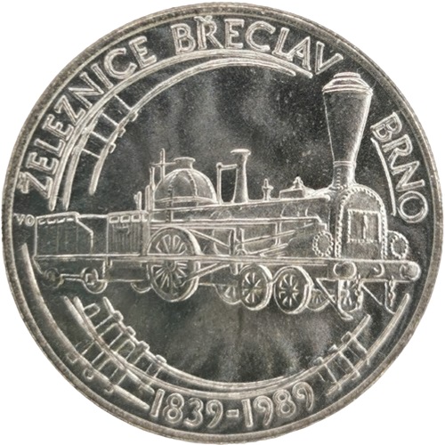 50 Korún 1989 Československo BK, železnica Břeclav-Brno