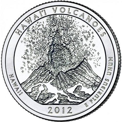 Quarter Dollar 2012 S USA UNC, Hawaii Volcanoes