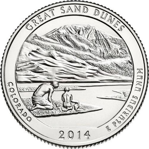 Quarter Dollar 2014 S USA UNC, Great Sand Dunes