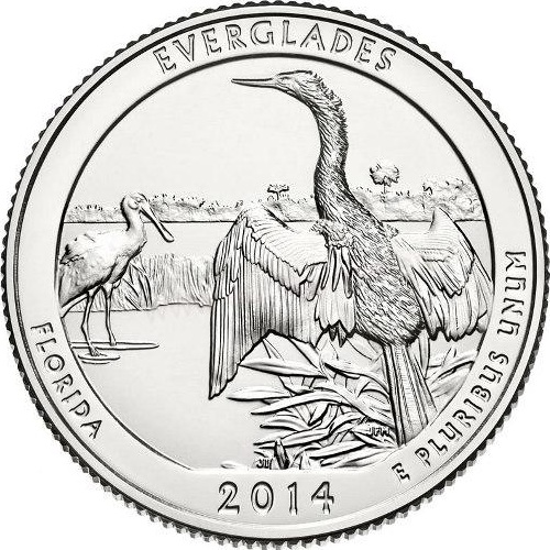 Quarter Dollar 2014 S USA UNC, Everglades