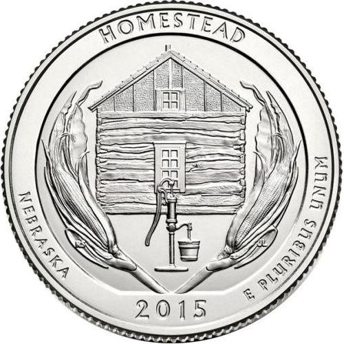 Quarter Dollar 2015 P USA UNC, Homestead