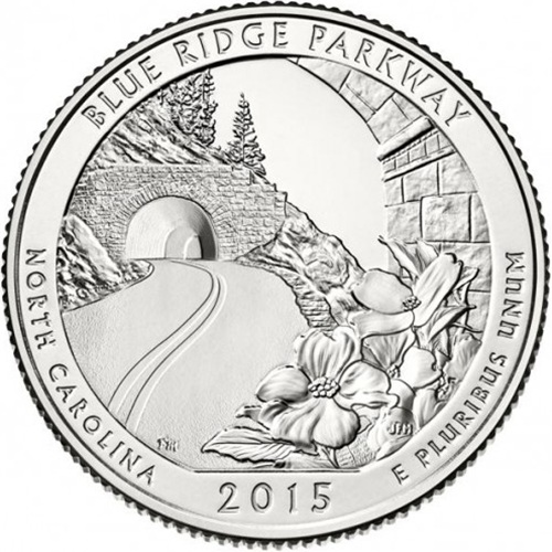 Quarter Dollar 2015 P USA UNC, Blue Ridge Parkway