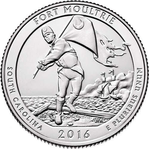 Quarter Dollar 2016 S USA UNC, Fort Moultrie