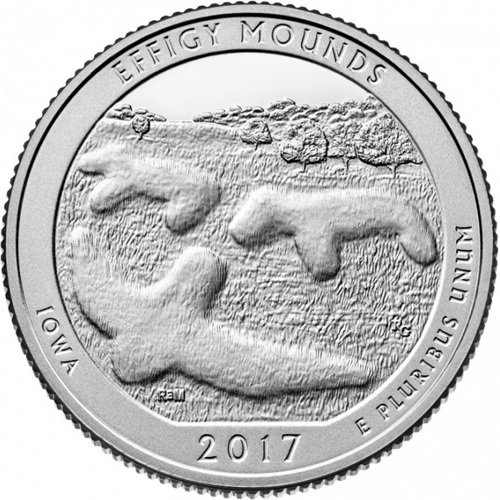 Quarter Dollar 2017 P USA UNC, Effigy Mounds