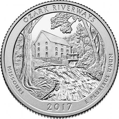 Quarter Dollar 2017 P USA UNC, Ozark Riverways