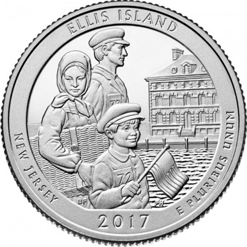 Quarter Dollar 2017 P USA UNC, Ellis Island