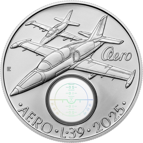 500 korún 2025 Česko BK, Cvičné lietadlo Aero L-39 Albatros