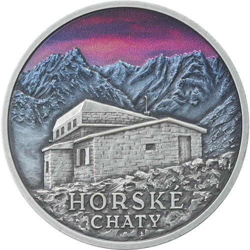 Mosadzná medaila, farbená, Vysoké Tatry - Chata pod Rysmi