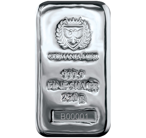 Investičná tehlička - Strieborná tehlička 250 g 999.9 Germania Mint