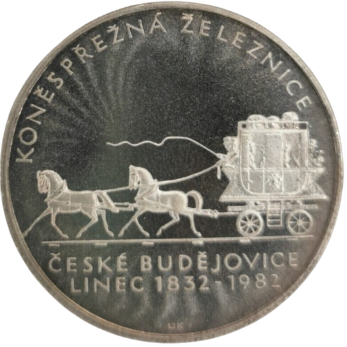 100 Korún 1982 Československo PROOF, Konespražná železnica