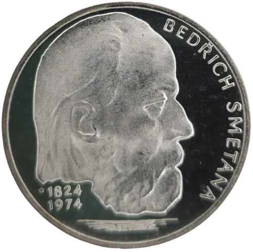 100 Korún 1974 Československo PROOF, Bedřich Smetana