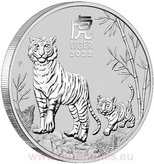Dollar 2022 Austrália BU 1 Oz Ag, Lunar III. - Year of the Tiger