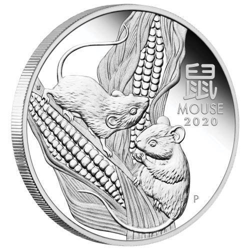 2 Dollars 2020 Austrália BU 2 Oz Ag, Lunar III. - Year of the Mouse