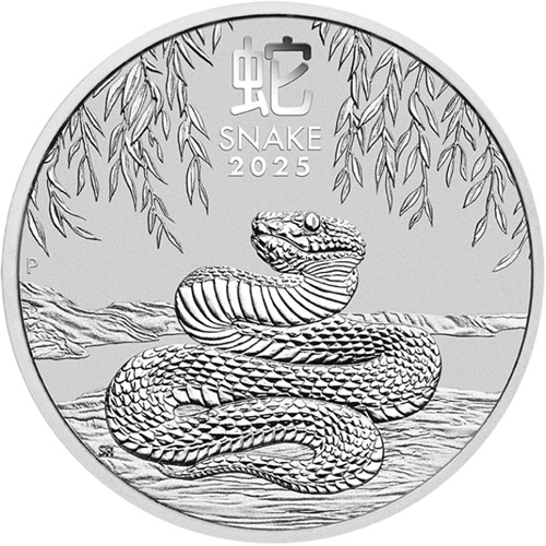 2 Dollars 2025 Austrália BU 2 Oz Ag, Lunar III. - Year of the Snake