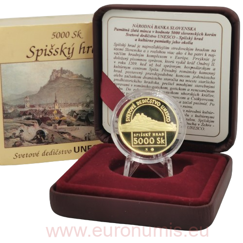5000 korún 1998 Slovensko PROOF, UNESCO - Spišský hrad