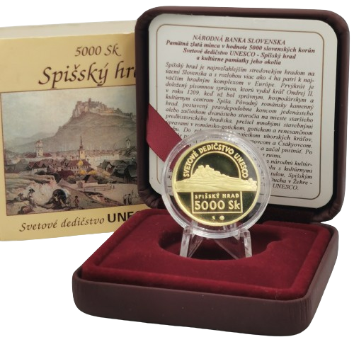 5000 korún 1998 Slovensko PROOF, UNESCO - Spišský hrad