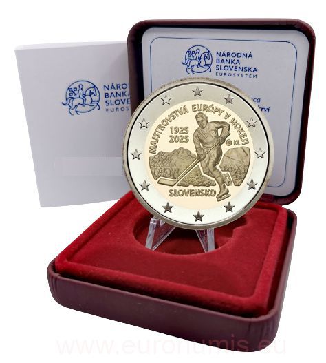 2 euro 2025 Slovensko PROOF, Majstrovstvá Európy v hokeji (podpis autora)