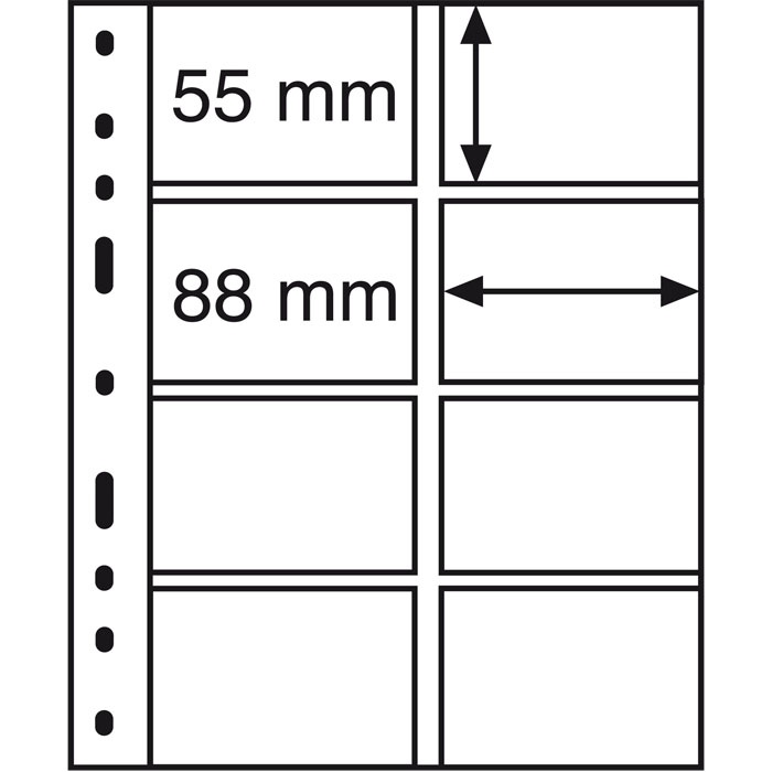 Listy OPTIMA, 10ks/bal, 4 riadkové, pre telefónne karty, číre (OPTIMA4VC) IN