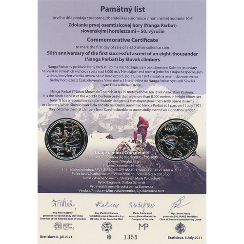 Pamätný list 2021, Nanga Parbat