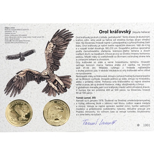 Autorská karta 2025, 5 euro Orol kráľovský
