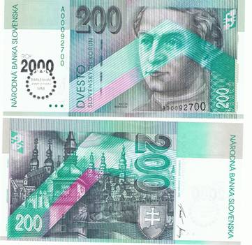 200 Korún 1995 Slovensko UNC Bimilenium