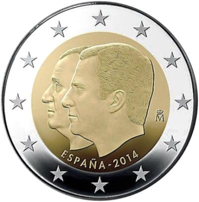 2 euro 2014 Španielsko cc.UNC Zmena hlavy štátu