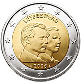 2 euro 2006 Luxembursko cc.UNC veľkovojvoda Guillaum