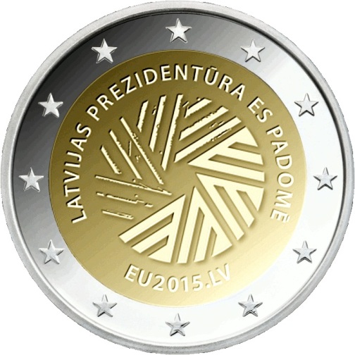2 euro 2015 Lotyšsko cc.UNC Predsedníctvo