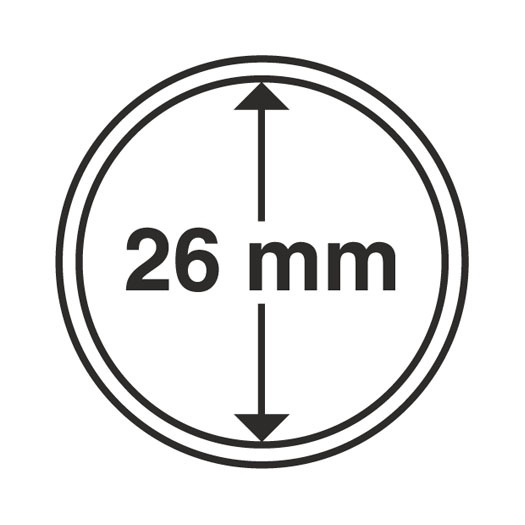 Kapsle ULTRA na mince, 2 euro, do 26 mm, 10ks/bal (CAPSP26)