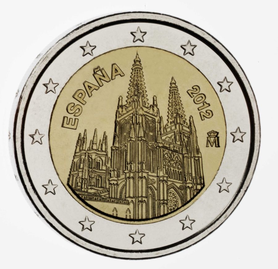 2 euro 2012 Španielsko cc.UNC, Katedrála mesta Burgo
