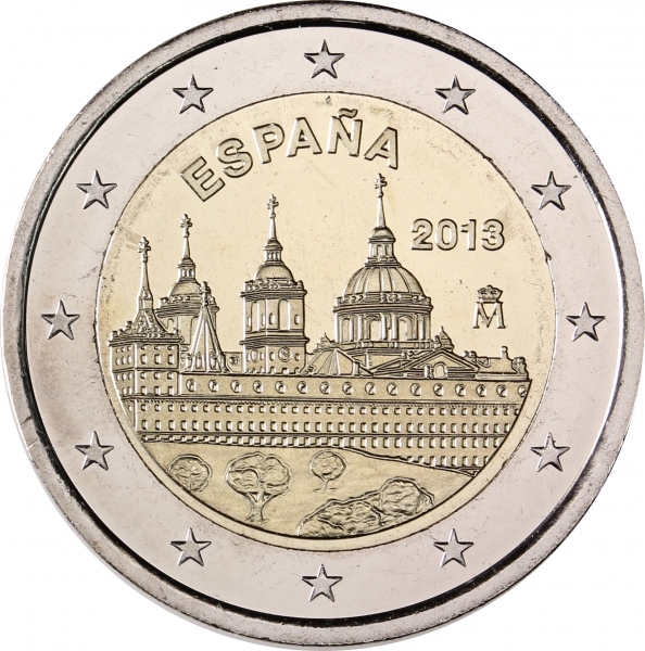 2 euro 2013 Španielsko cc.UNC kláštor sv. Vavrinca