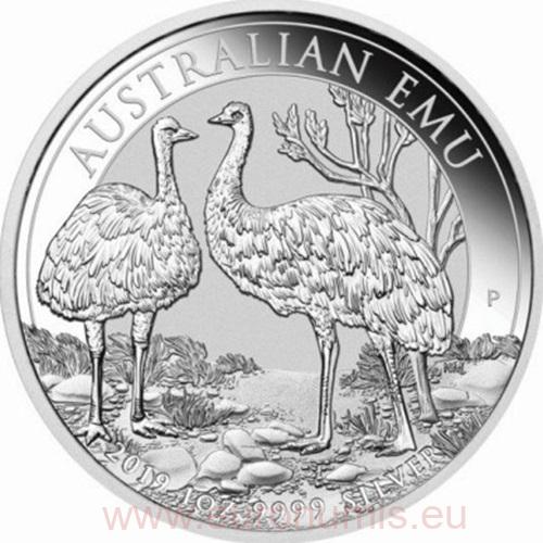 Dollar 2019 Austrália BU 1 Oz Ag, Australian Emu