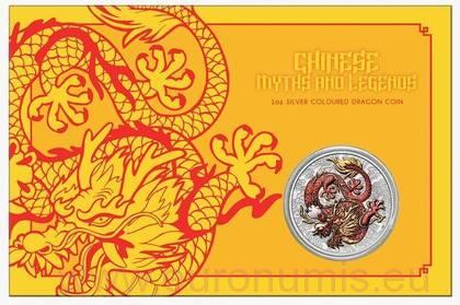 Dollar 2021 Austrália BU 1 Oz Ag karta Dragon