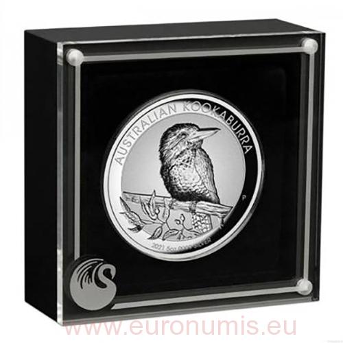 8 Dollars 2021 Austrália PROOF 5 Oz Ag Kookaburra