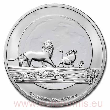 2 Dollars 2021 Niue BU 1 Oz Ag Lion King (Z:4:1)