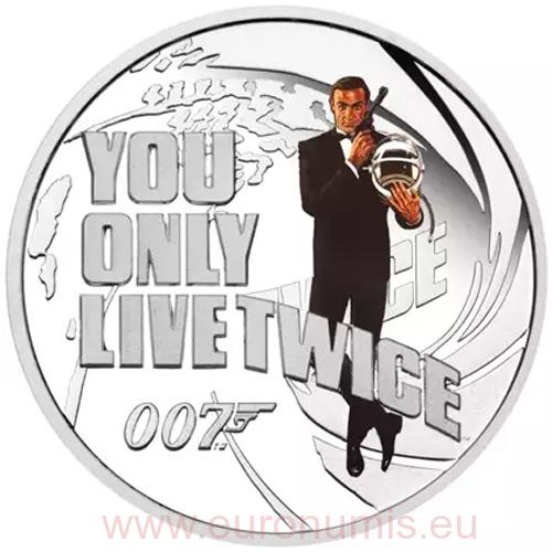 50 Cents 2021 Tuvalu PROOF farbená 1/2 Oz Ag Live Twice