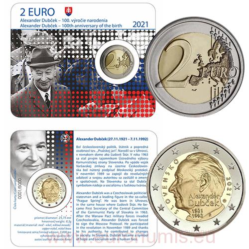 2 euro 2021 Slovensko cc.UNC karta Alexander Dubček (501474)