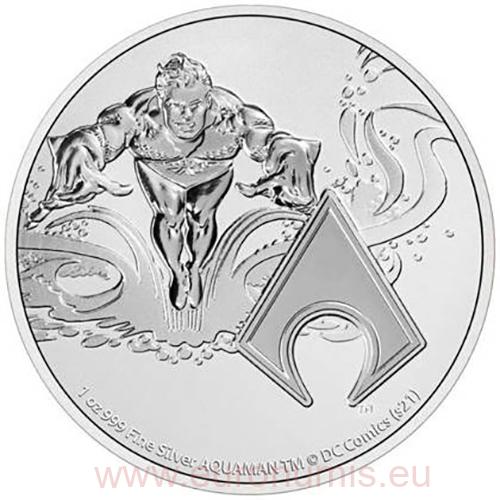 2 Dollars 2022 Niue BU 1 Oz Ag Aquaman (Z:1:3)