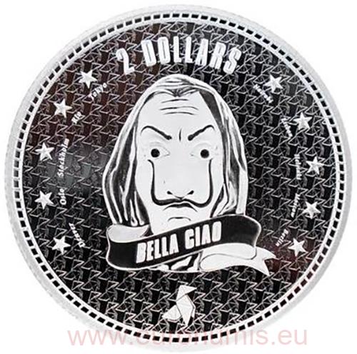 2 Dollars 2022 Niue PROOF 1 Oz Ag Bella Ciao