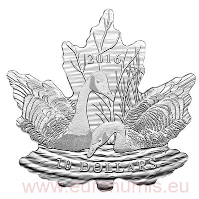 10 Dollars 2016 Kanada PROOF 1/2 Oz Ag Kanadské husi 