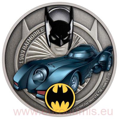 2 Dollars 2021 Niue BU 1 Oz Ag Batman 1989 Batmobil
