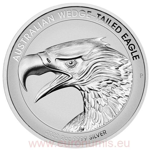 2 Dollars 2022 Austrália PROOF Ultra High Relief Piedfort 2 Oz Ag Eagle