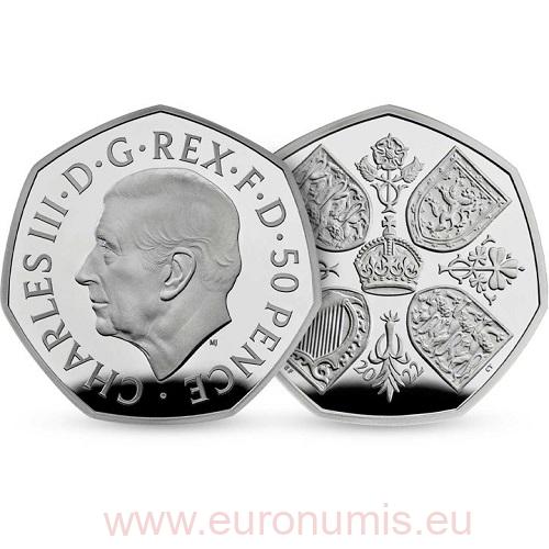 50 Pence 2022 Anglicko PROOF 8g Ag Her Majesty Queen Elizabeth II (Y:5:4)