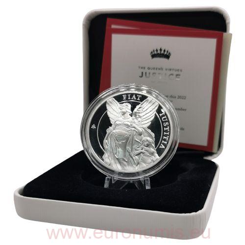 One Pound 2022 Svätá Helena PROOF 1 Oz Ag Justice 