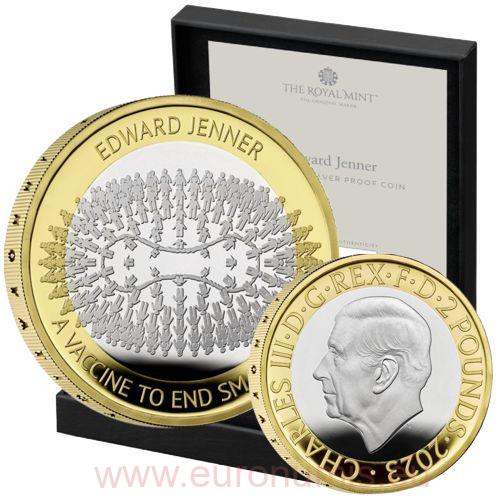 2 Pounds 2023 Anglicko PROOF gold plated Edward Jenner