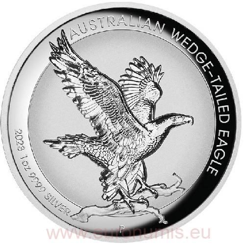Dollar 2023 Austrália PROOF Incused 1 Oz Ag Wedge-Tailed Eagle (X:10:5)