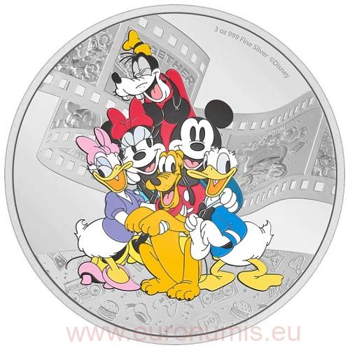 10 Dollars 2023 Niue PROOF farbená 3 Oz Ag Mickey & Friends