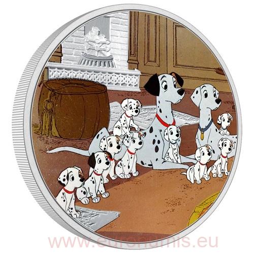 2 Dollars 2022 Niue PROOF farbená 1 Oz Ag 101 Dalmatians