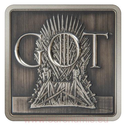 ONE OUNCE 2022 BU Antiqued 1 Oz Ag Iron Throne